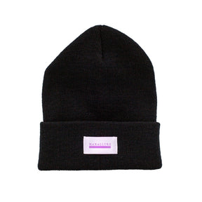 Maxallure Logo Patch Beanie Black White OneSize