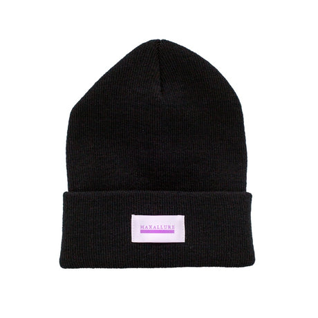 Maxallure Logo Patch Beanie Black White OneSize