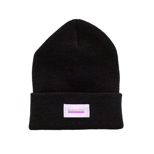 Maxallure Logo Patch Beanie Black White OneSize