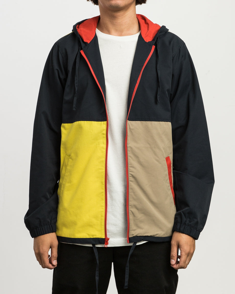RVCA Block Reynolds Jacket Navy Yellow