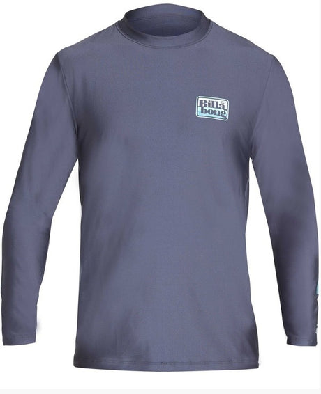 Billabong Die Cut LF LS Rashguard 50upf Mens Grey Heather M