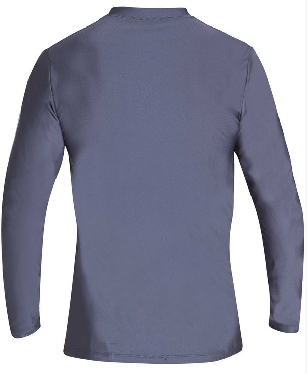 Billabong Die Cut LF LS Rashguard 50upf Mens Grey Heather S
