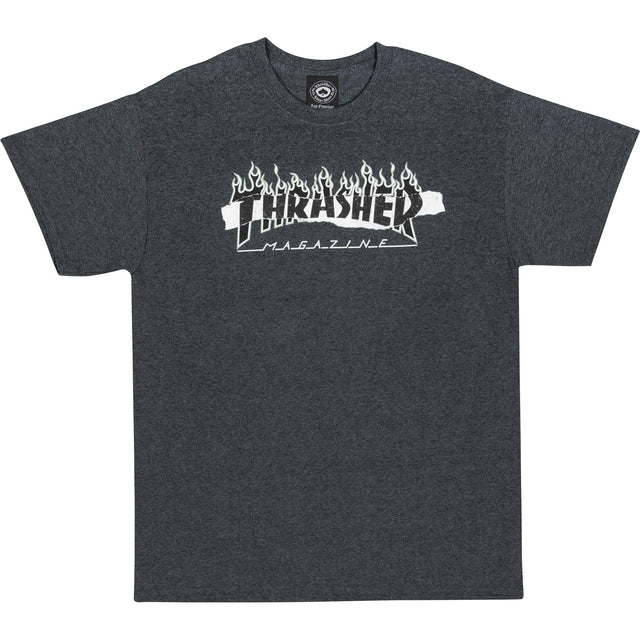 Thrasher Ripped SS TShirt Charcoal