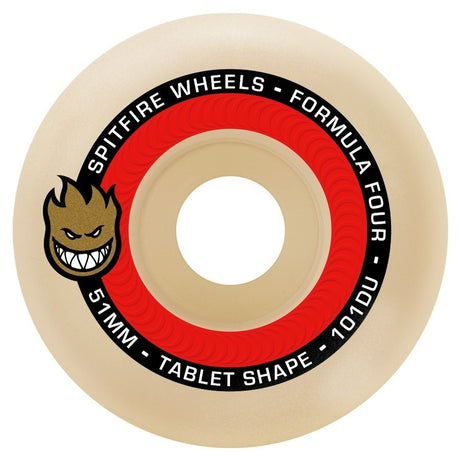 Spitfire F4 Tablets Skate Wheel Set Natural Red 53mm/101d