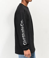 Girl Fasten Up Longsleeve Tshirt Black
