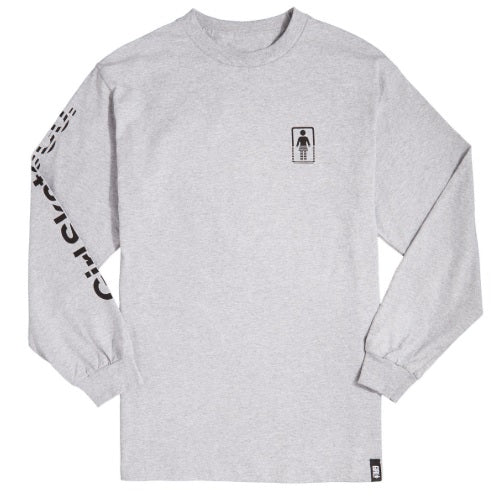 Girl Fasten Up Longsleeve Tshirt Grey