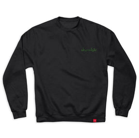 Chocoloate Mini Chunk Embroidered  Crew Sweatshirt Black