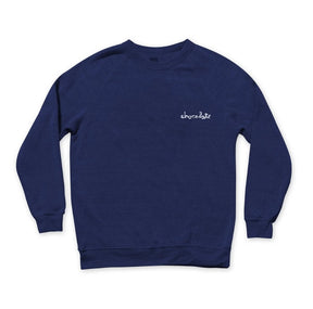 Chocoloate Mini Chunk Embroidered  Crew Sweatshirt Navy Heather