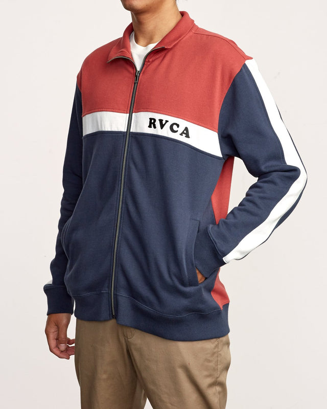 RVCA Pali Track Jacket Mens Brick Red