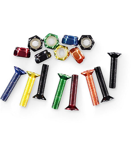 Social Skateboard Hardware Pack Multi Color Anodized 1inch Allen
