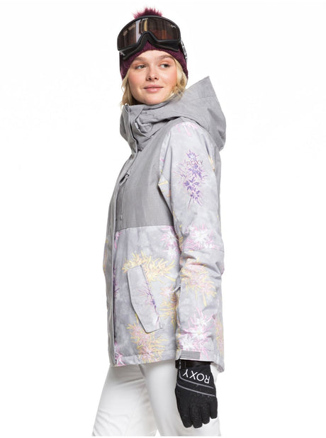 Roxy Jetty Block Snow Jacket Grey Micro Chip Edelweiss (SZH1)