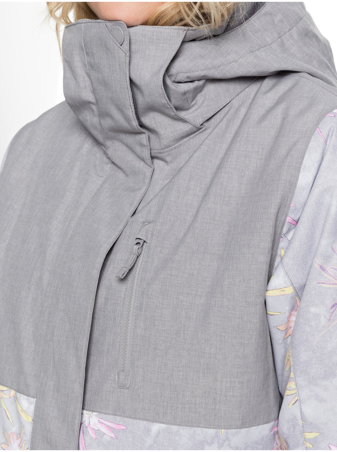 Roxy Jetty Block Snow Jacket Grey Micro Chip Edelweiss (SZH1)