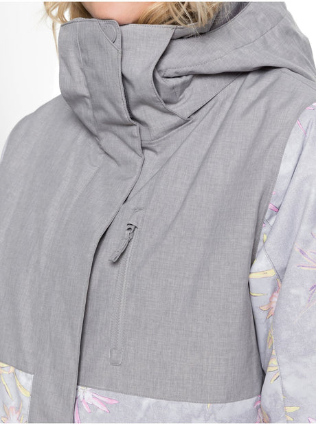 Roxy Jetty Block Snow Jacket Grey Micro Chip Edelweiss (SZH1)