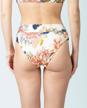 Rip Curl Sunsetters Floral High Waisted Cheeky Bikini Bottoms Natural