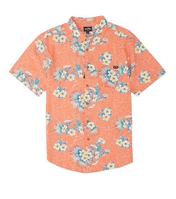 Billabong Sundays Floral SS Shirt Coral M