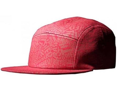 Thrasher 5 Panel Camp Hat Full Print Red Waxed Canvas Clipback