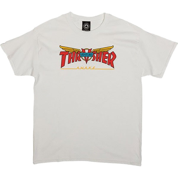 Thrasher Venture Collab SS Tshirt White Red Yellow XL