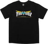 Thrasher Venture Collab SS Tshirt Black White Yellow