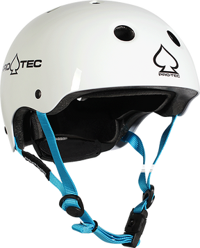 PROTEC JR.CLASSIC MEDIUM GLOSS WHITE HELMET CERTFIED