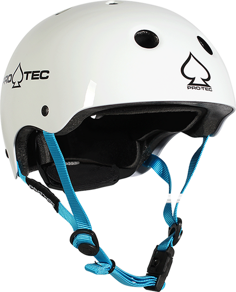 PROTEC JR.CLASSIC MEDIUM GLOSS WHITE HELMET CERTFIED