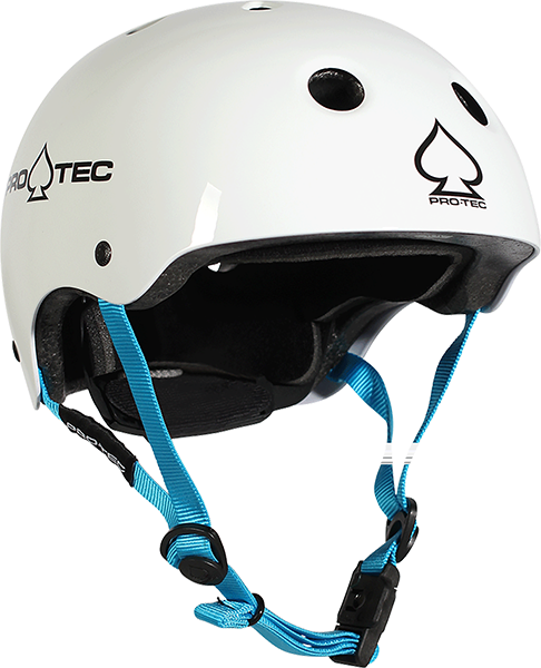 PROTEC JR.CLASSIC MEDIUM GLOSS WHITE HELMET CERTFIED