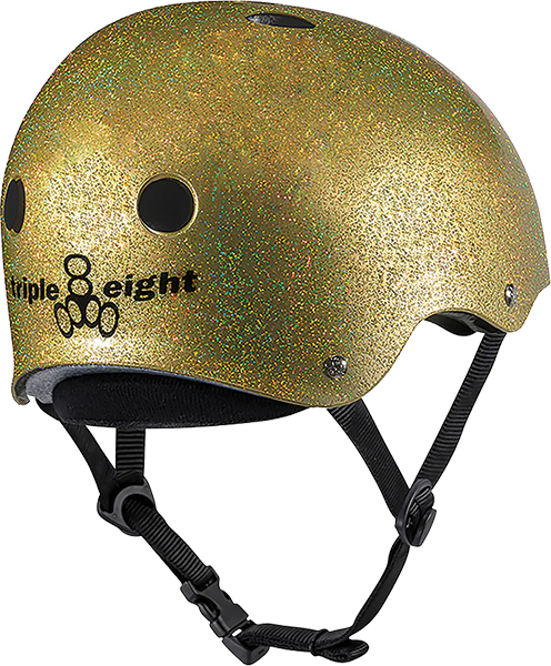 TRIPLE 8 CERTIFIED DEEP COVER HELMET XS/S-GOLD GLITTER
