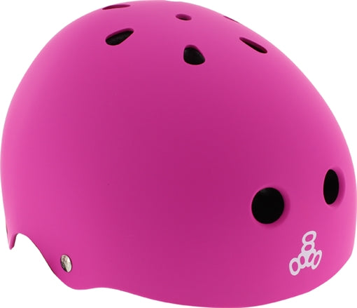 TRIPLE 8 LIL 8 SKATE HELMET NEON PINK RUBBER CERTFIED/astm