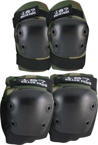 187 COMBO PACK KNEE/ELBOW SKATEBOARD PAD SET XSMALL CAMO