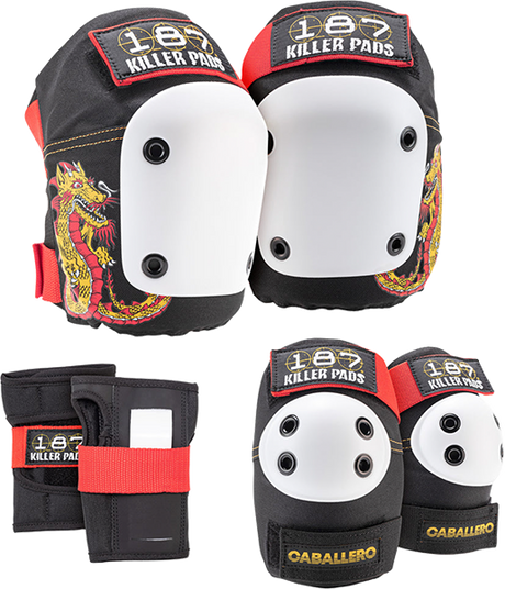 187 6-PACK PAD SET S/MEDIUM CABALLERO DRAGON BLK