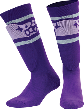 TRIPLE 8 SHINGUARD SOCK L/XL-BARBIE PATIN PURPLE STRIPE