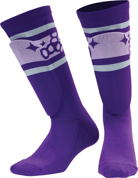 TRIPLE 8 SHINGUARD SOCK L/XL-BARBIE PATIN PURPLE STRIPE