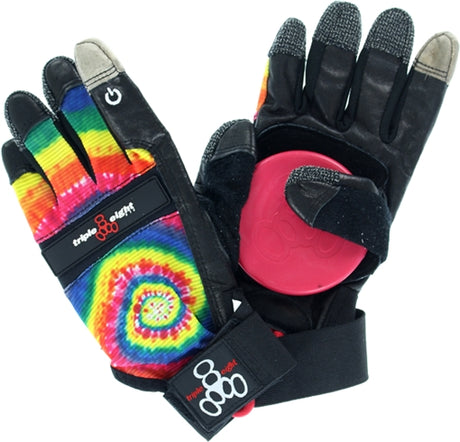 TRIPLE 8 DOWNHILL SLIDE GLOVES XSM-TIE DYE/BLK