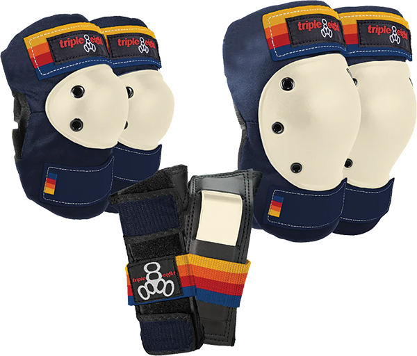 TRIPLE 8 SAVER 3/PK PADS XSMALL PACIFIC BEACH NAVY