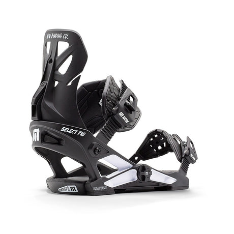 NOW Select Pro Snowboard Bindings Black White M