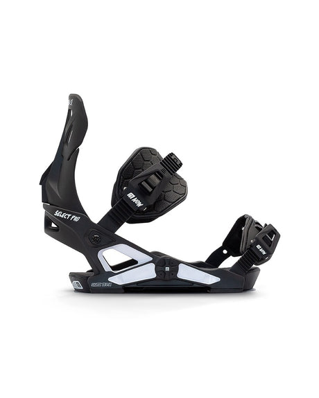 NOW Select Pro Snowboard Bindings Black White L