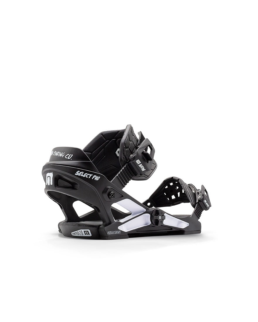NOW Select Pro Snowboard Bindings Black White L