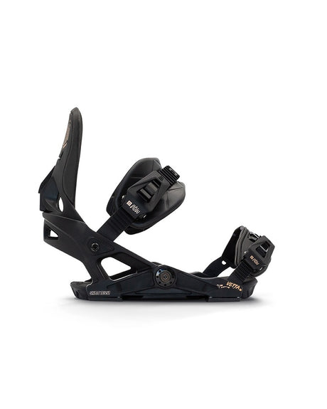 NOW Vetta Snowboard Bindings Womens Black Gold Medium