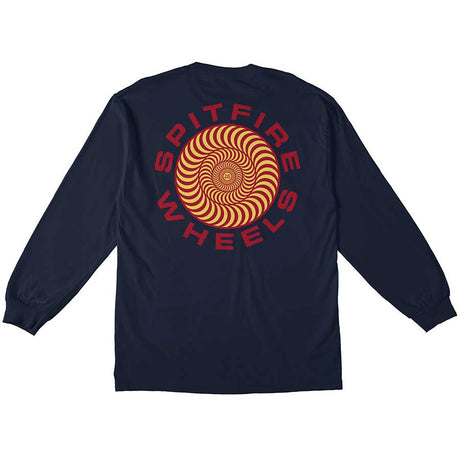 Spitfire Classic 87 Swirl LongSleeve Tshirt Navy Yellow