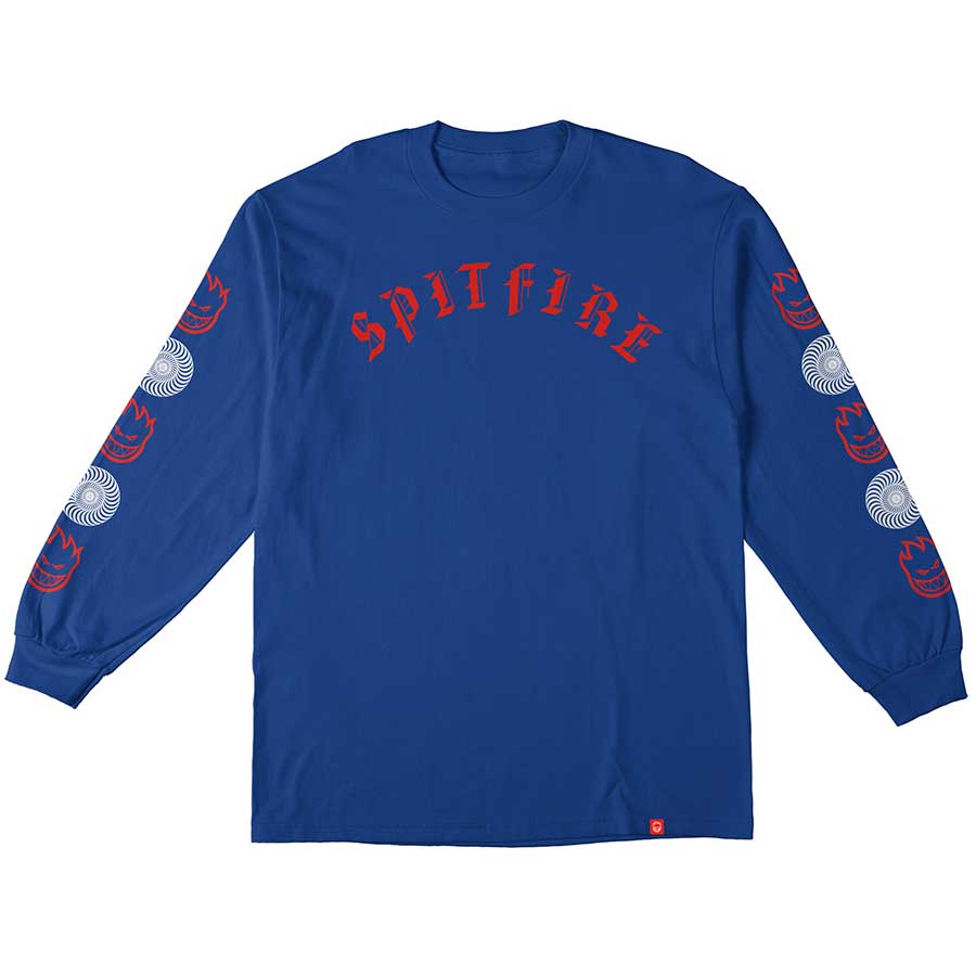 Spitfire Old English Combo LongSleeve Tshirt Royal Red S