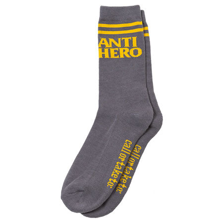 Anti Hero Black Hero If Found Socks Grey Yellow One Size
