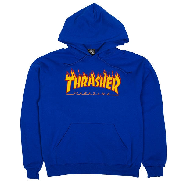 Thrasher Flames Hoodie Royal Orange S