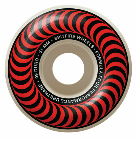 Spitfire F4 Classics Wheels Set Black Red Swirl 51m/99D