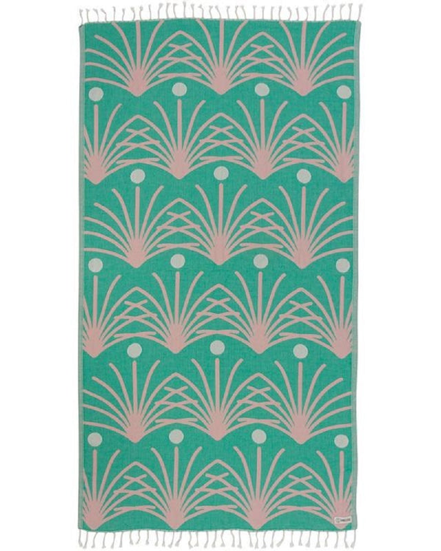 Sand Cloud Retro Palm Towel Green Onesize