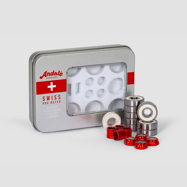 Andale Swiss Tin Box Bearings Red Silver OneSize