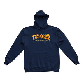 Thrasher Fire Logo Hoodie Navy