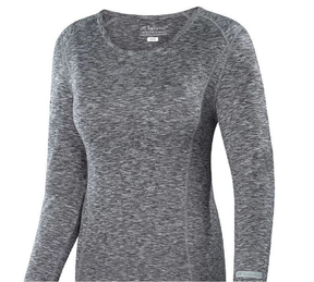 Terramar Cloud Nine 2.0 Printed Scoop Womens Dark Grey Melange Large