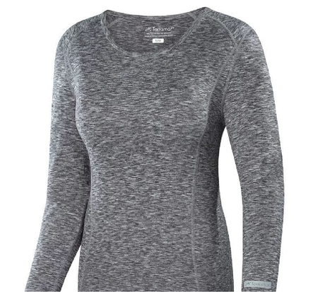 Terramar Cloud Nine 2.0 Printed Scoop Womens Dark Grey Melange Large