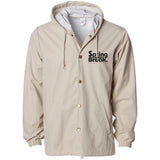 Spring Break Hooded Coach Jacket Khaki Medium