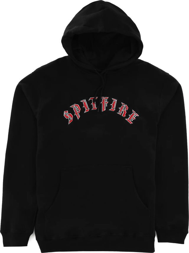 Spitfire Old English Emblem Hoodie Black White Red