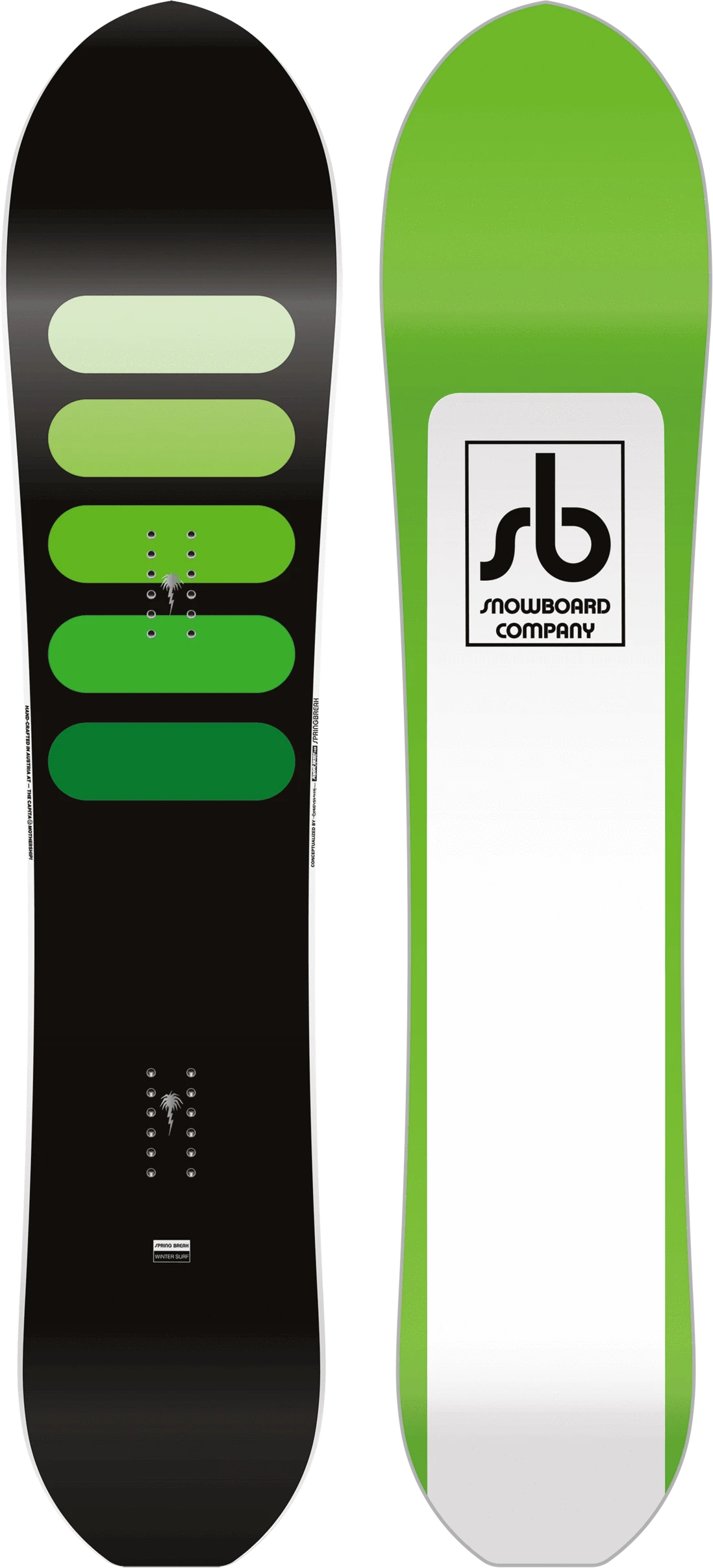 Spring Break Powder Racer Snowboard Black Green 149